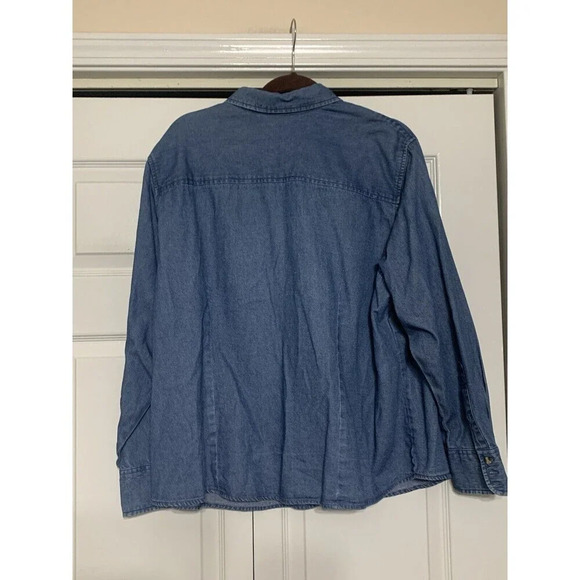 Vintage Holiday Editions Denim Button Shirt Christmas Snowman Size 2X (BB16) - Picture 6 of 7